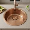 Pure.Sink Rondo Copper Round Sink—Flush-Mount, Under-Mount, and Over-Mount, 37 cm PRN38-62